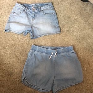 2 light-colored shorts